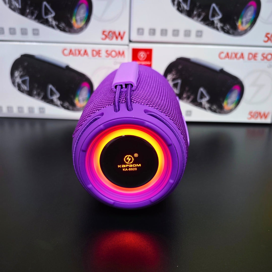 A Festa Completa: Caixa de Som Kapbom 50W com Graves Potentes e Show de Luzes RGB