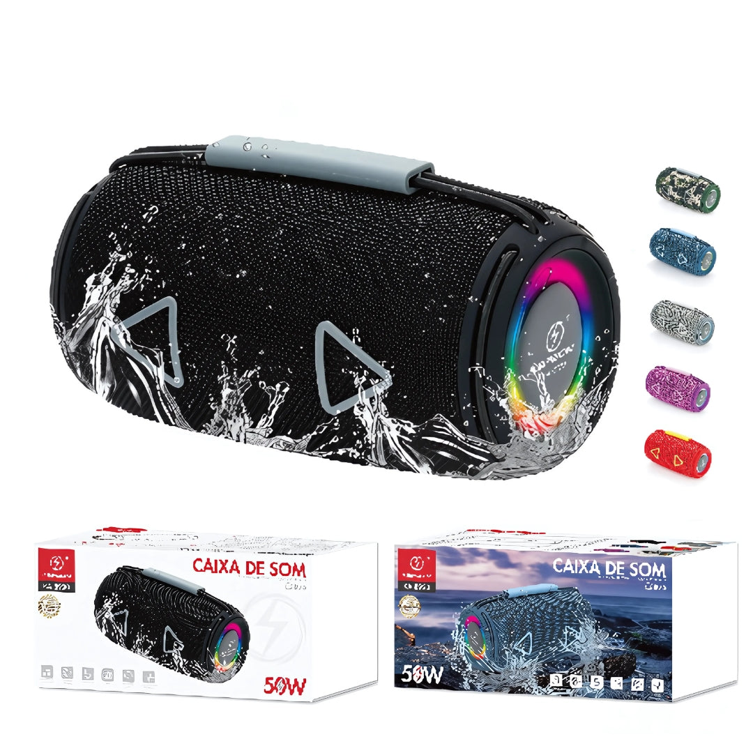 A Festa Completa: Caixa de Som Kapbom 50W com Graves Potentes e Show de Luzes RGB