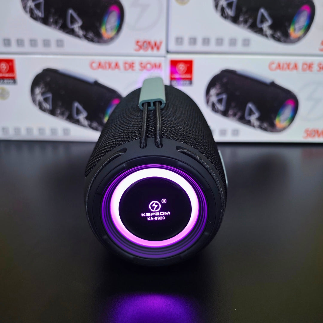 A Festa Completa: Caixa de Som Kapbom 50W com Graves Potentes e Show de Luzes RGB