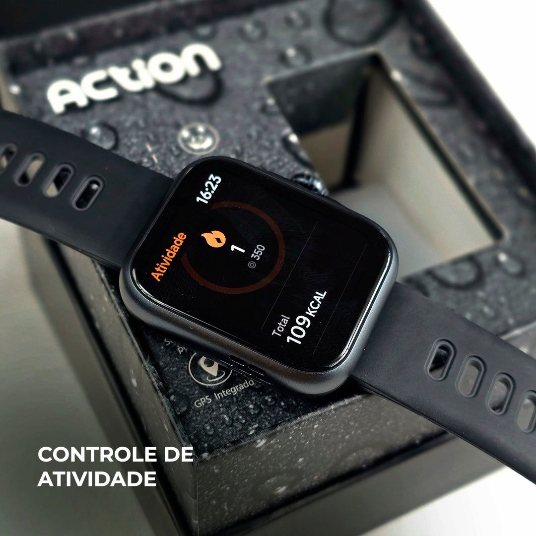 Smartwatch Action com GPS Integrado, À Prova d'Água e Bateria de Longa Duração (7 Dias)