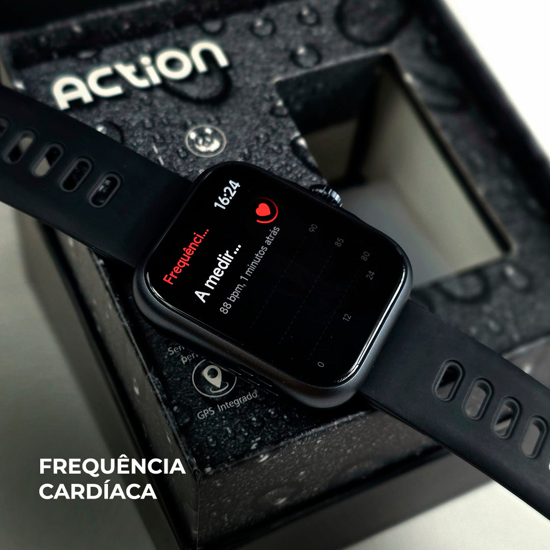 Smartwatch Action com GPS Integrado, À Prova d'Água e Bateria de Longa Duração (7 Dias)