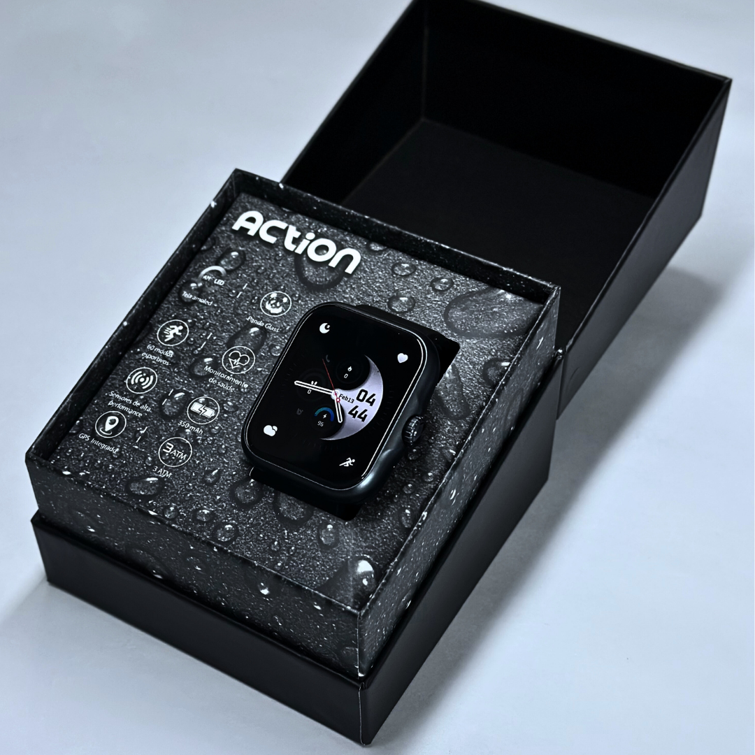 Smartwatch Action com GPS Integrado, À Prova d'Água e Bateria de Longa Duração (7 Dias)