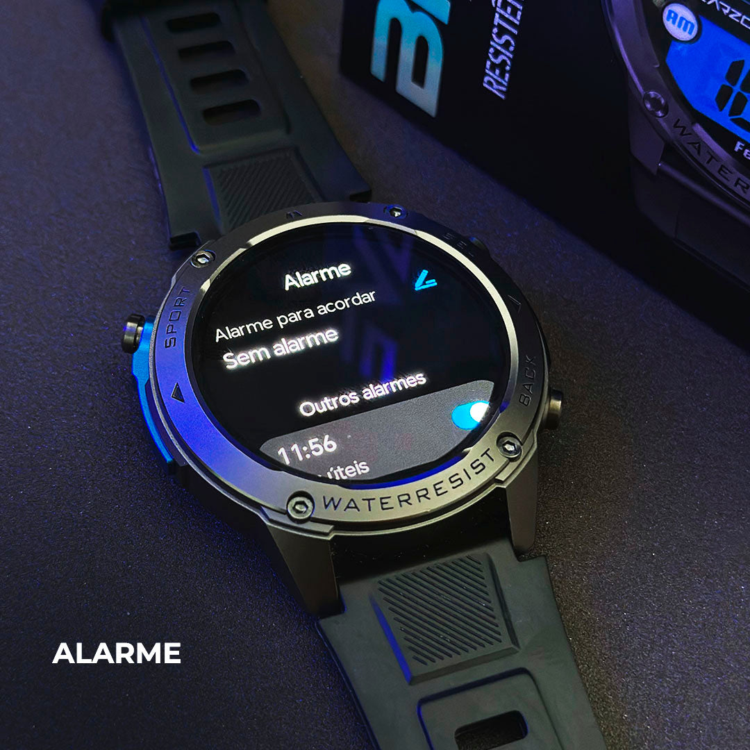 Smartwatch Militar WEARZONE BRAVE: Precisão Absoluta com GPS Dupla Frequência e Resistência 5ATM