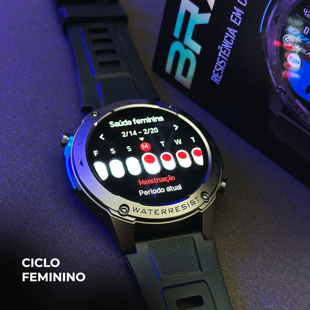 Smartwatch Militar WEARZONE BRAVE: Precisão Absoluta com GPS Dupla Frequência e Resistência 5ATM