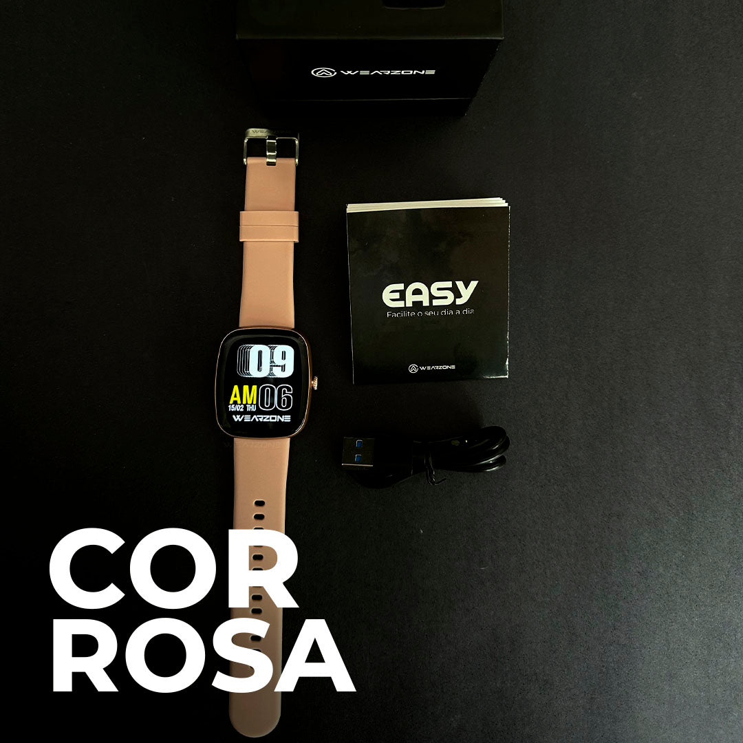 Simples e Resistente: Smartwatch Esportivo WEARZONE EASY com Bateria de Longa Duração e Proteção à Água