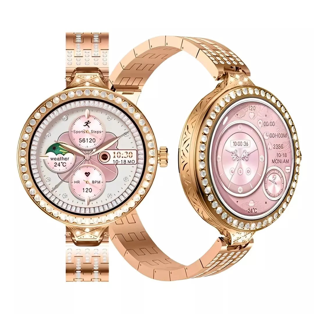 Kit Luxo Edição Limitada: Smartwatch Hw16 Mini Fashion + Bracelete e Brincos de Brinde