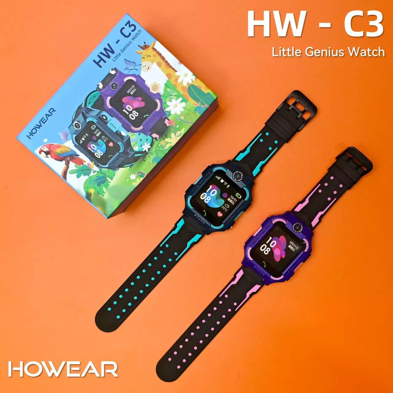 Segurança Total para seu Filho: Smartwatch Howear C3 com Localizador GPS, Botão SOS e Chip 4G