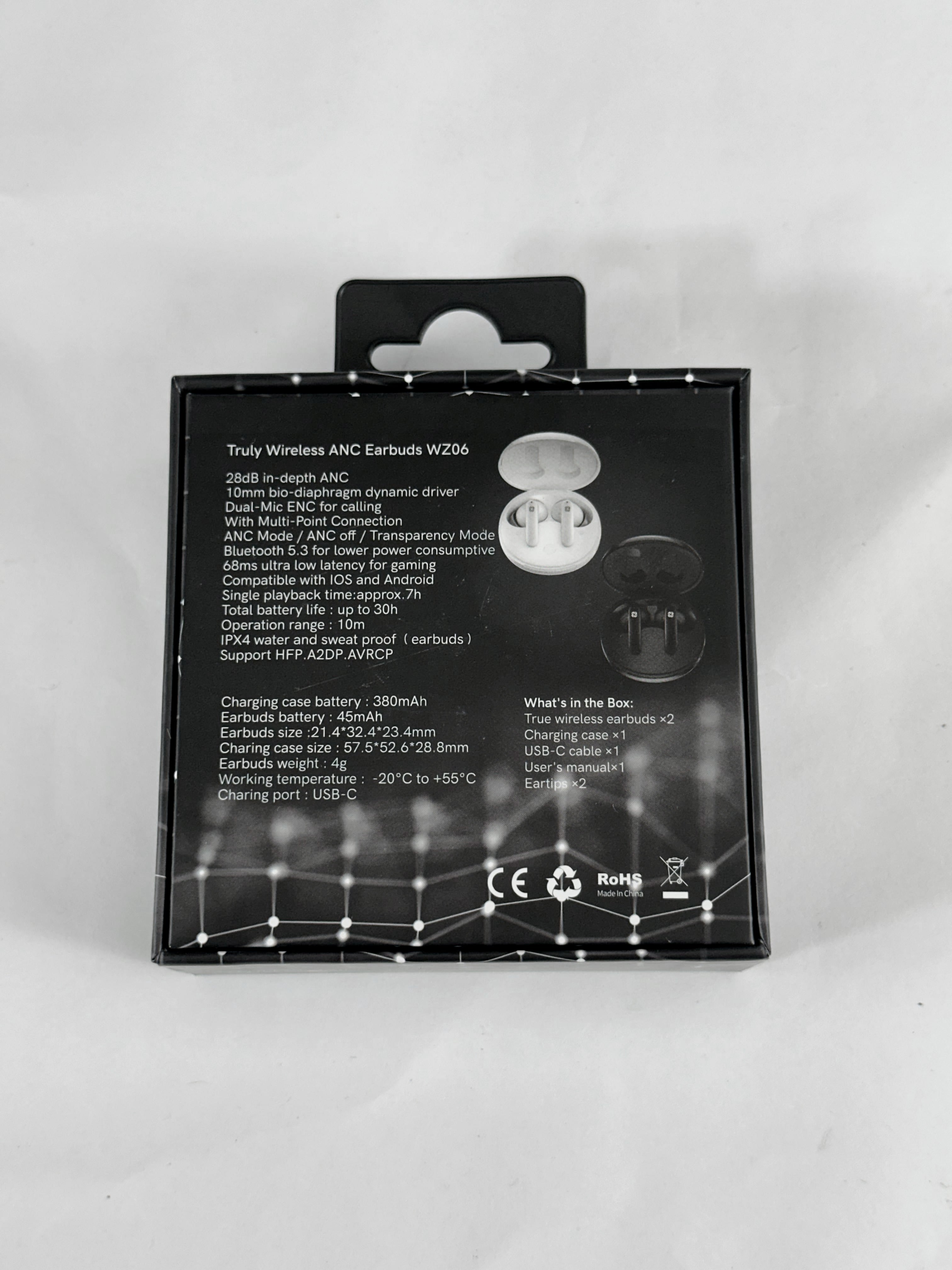 Conecte 2 Dispositivos: Fone TWS WZ06 com Cancelamento de Ruído (ANC) e Microfone ENC