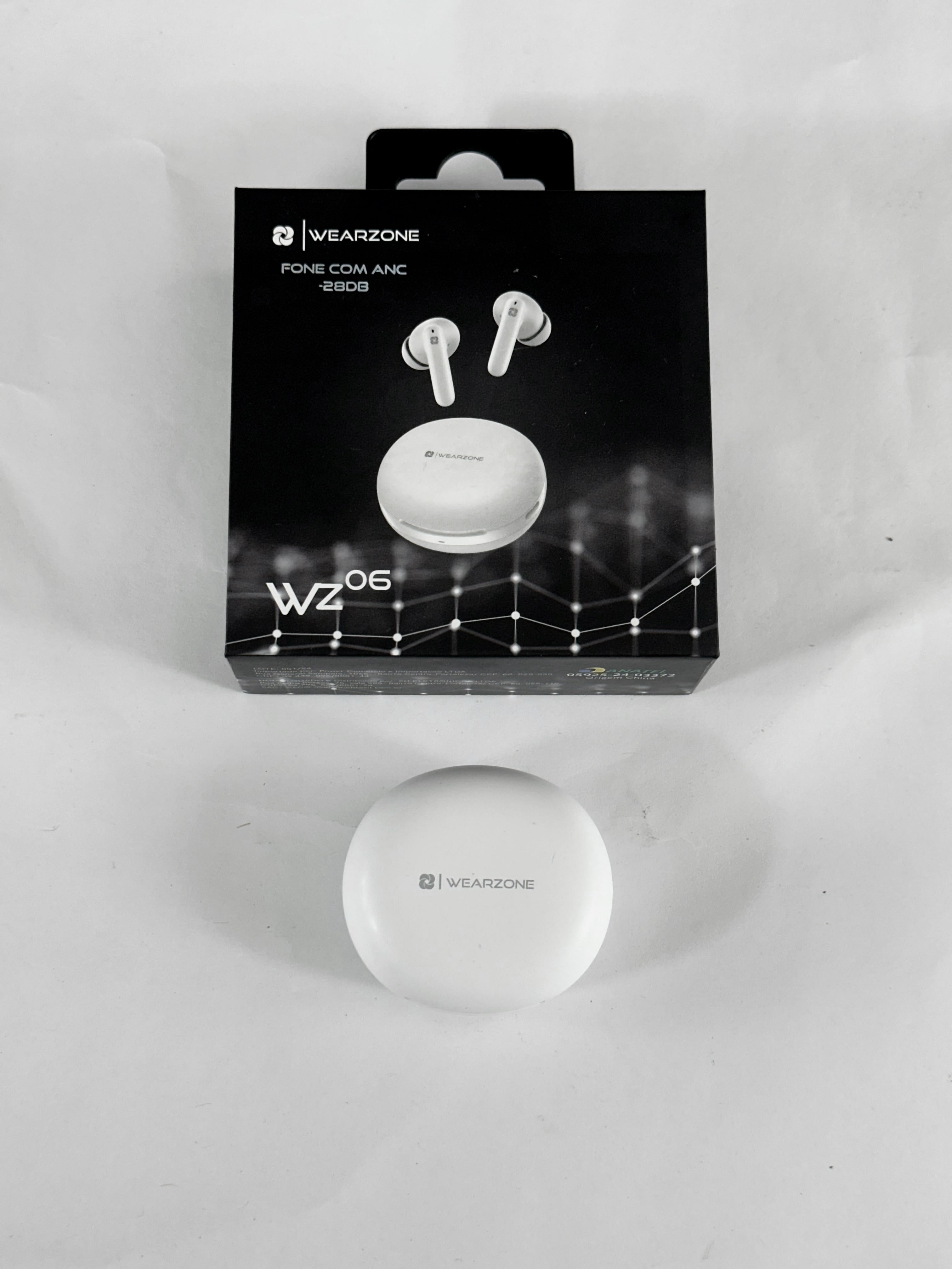Conecte 2 Dispositivos: Fone TWS WZ06 com Cancelamento de Ruído (ANC) e Microfone ENC