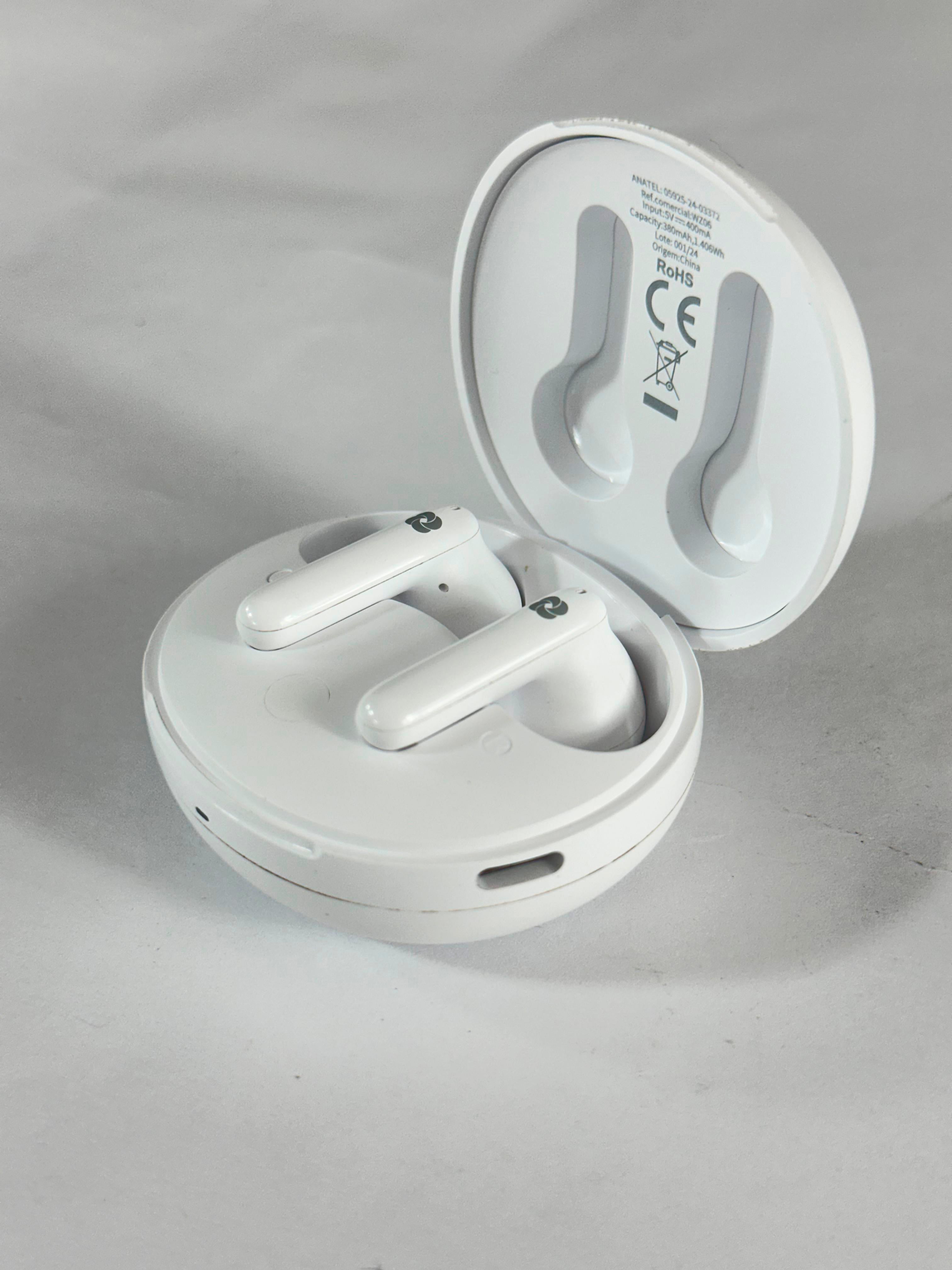 Conecte 2 Dispositivos: Fone TWS WZ06 com Cancelamento de Ruído (ANC) e Microfone ENC