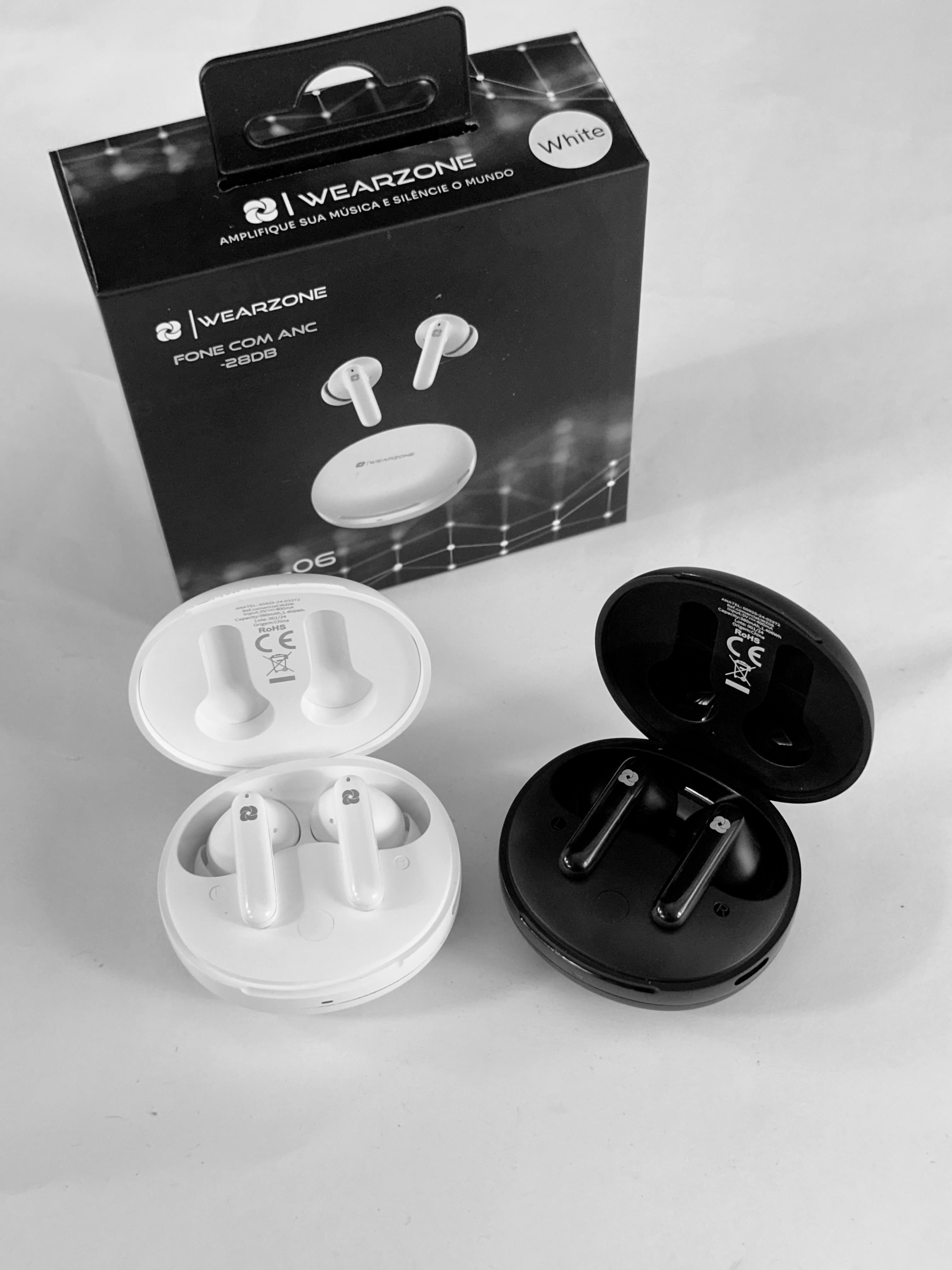 Conecte 2 Dispositivos: Fone TWS WZ06 com Cancelamento de Ruído (ANC) e Microfone ENC
