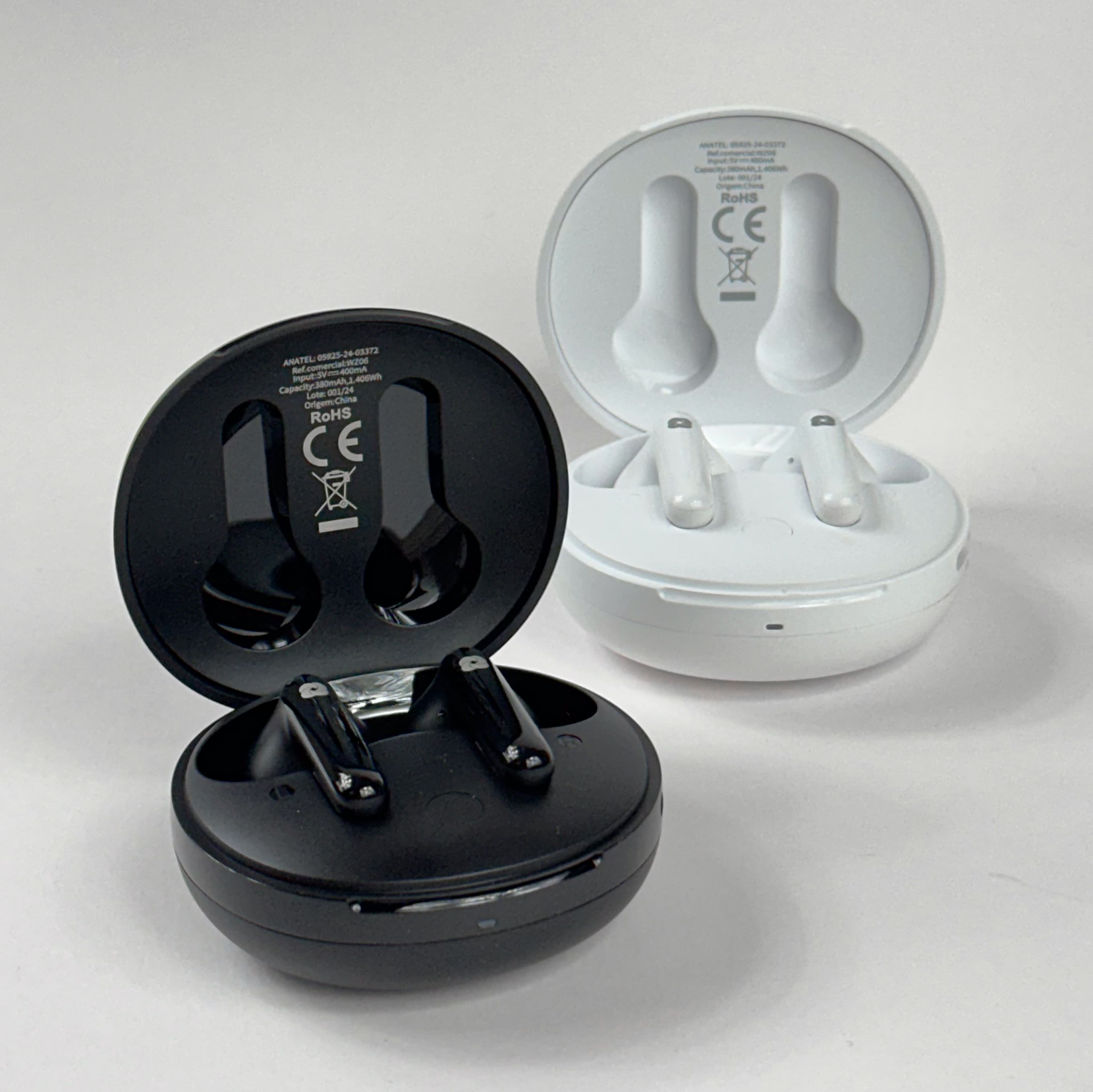 Conecte 2 Dispositivos: Fone TWS WZ06 com Cancelamento de Ruído (ANC) e Microfone ENC