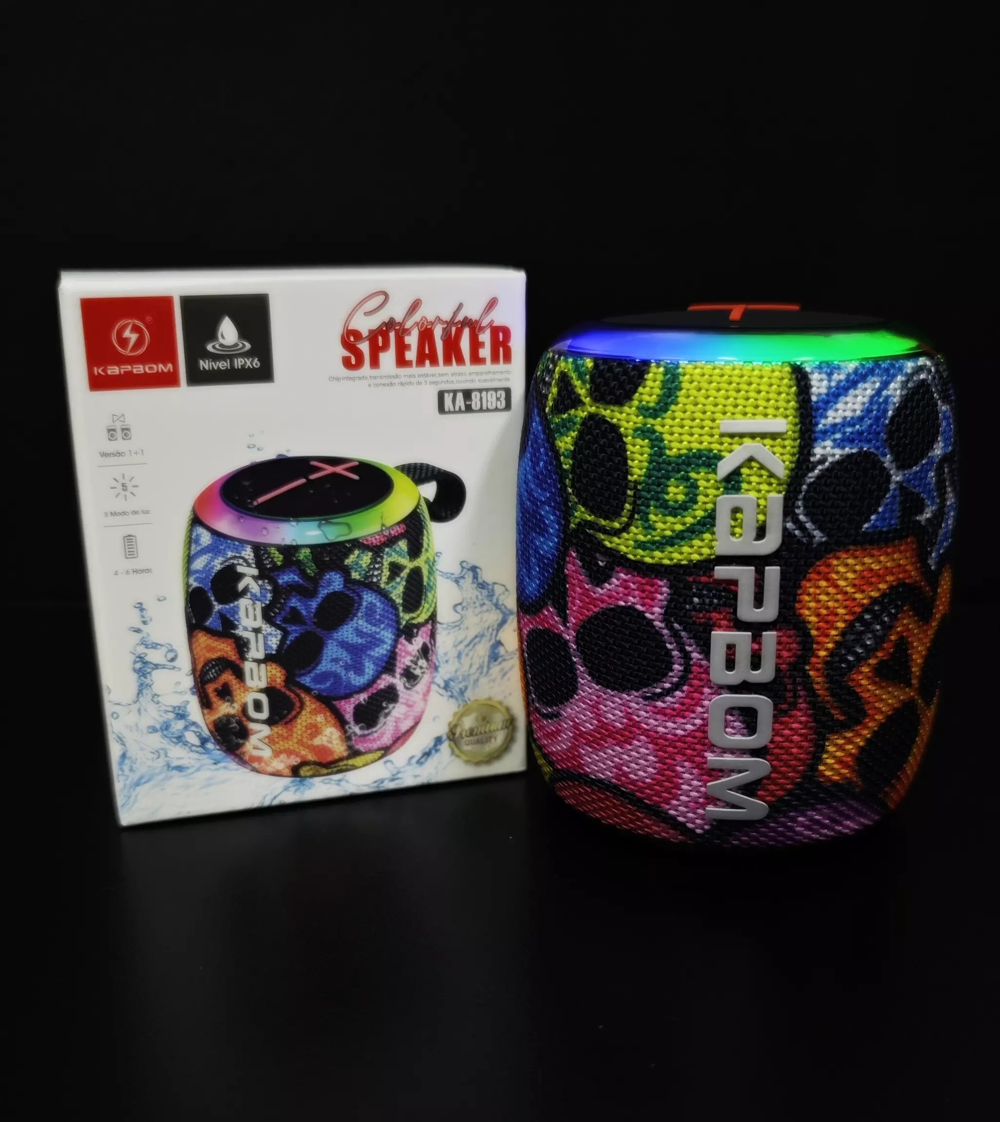 Música Sem Limites: Caixa Bluetooth KA-8193 100% À Prova D'Água (Ideal p/ Piscina e Banho)