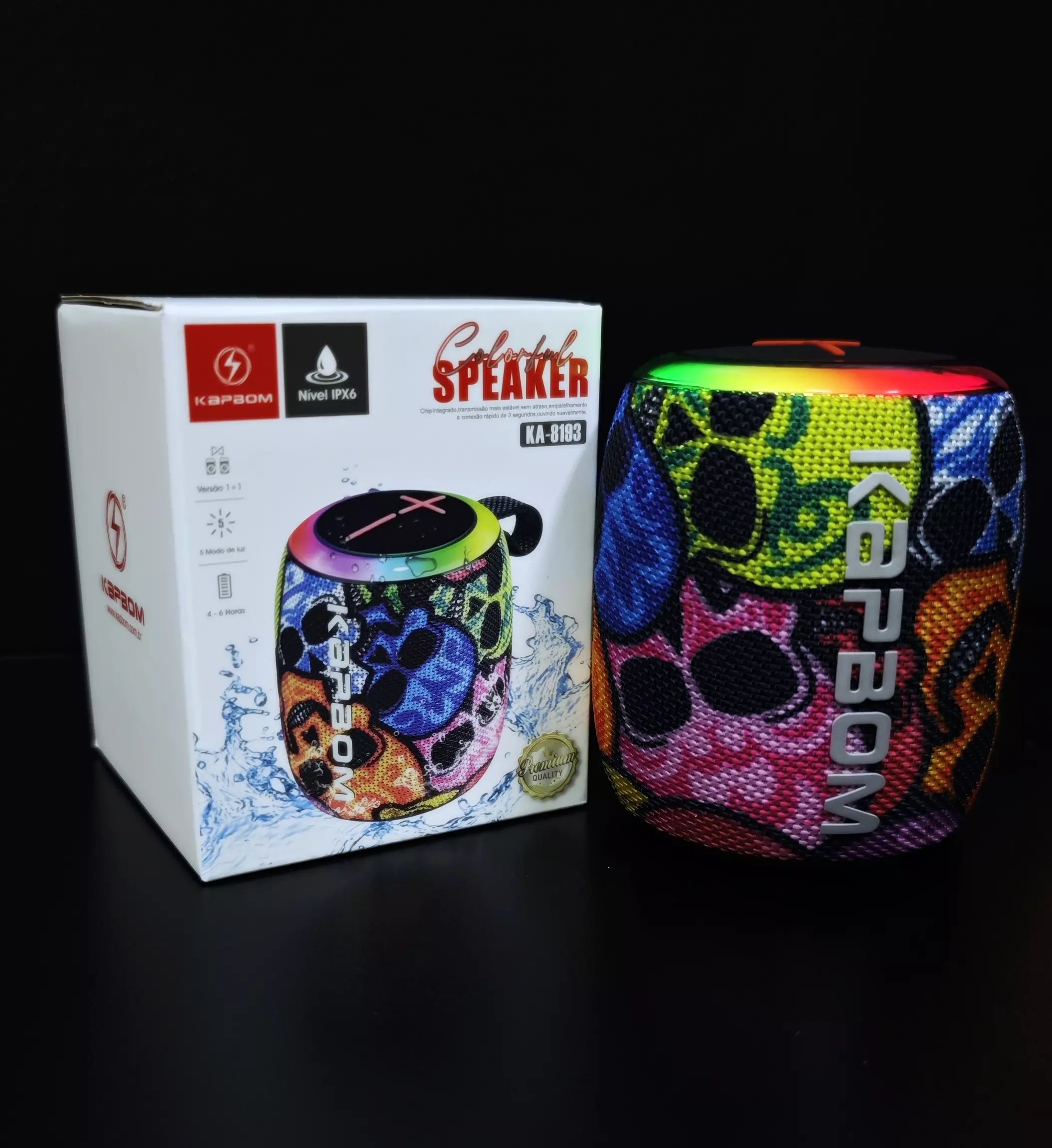 Música Sem Limites: Caixa Bluetooth KA-8193 100% À Prova D'Água (Ideal p/ Piscina e Banho)