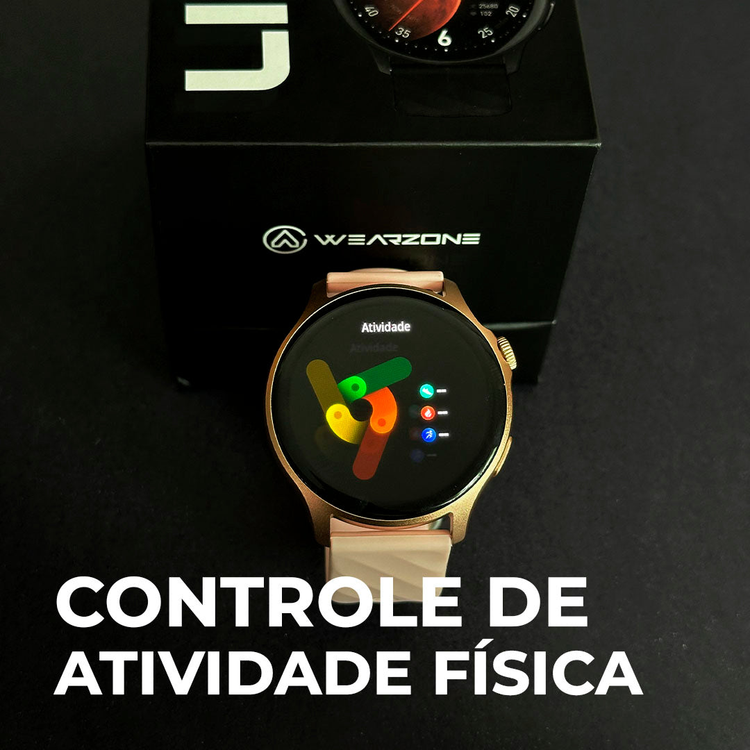 Cores Vibrantes, Vida Ativa: Smartwatch LIFE com Tela AMOLED, 100 Esportes e Bateria de Longa Duração