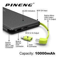 Nunca Mais Fique Sem Bateria: Power Bank Universal Pineng 10.000mAh (Compatível com iPhone e Android)