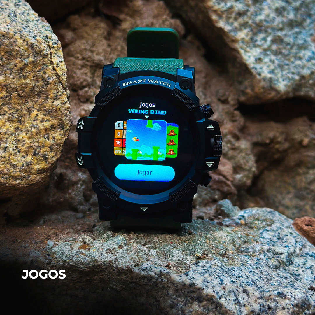 Smartwatch THUNDER: O Relógio com GPS Feito para Todos os Seus Treinos. Descubra 100 Modos de Esporte.