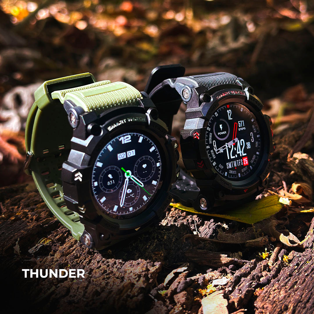 Smartwatch THUNDER: O Relógio com GPS Feito para Todos os Seus Treinos. Descubra 100 Modos de Esporte.