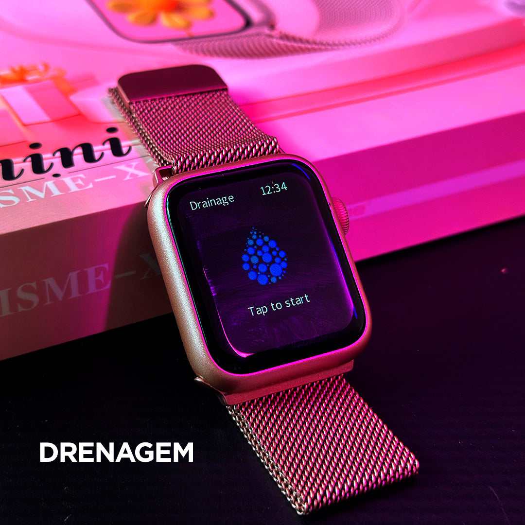 O Kit Mais Completo: Smartwatch X33 Mini com 5 Pulseiras + Fone Bluetooth de Brinde