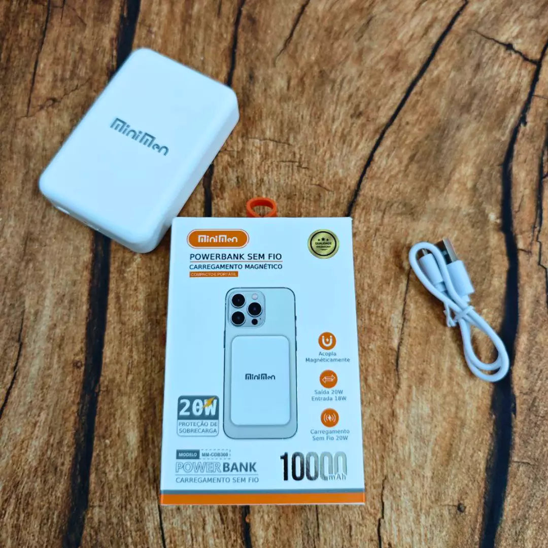 Minimen 20W Turbo: O Power Bank MagSafe de 10.000mAh para Carregar Rápido e Sem Fio