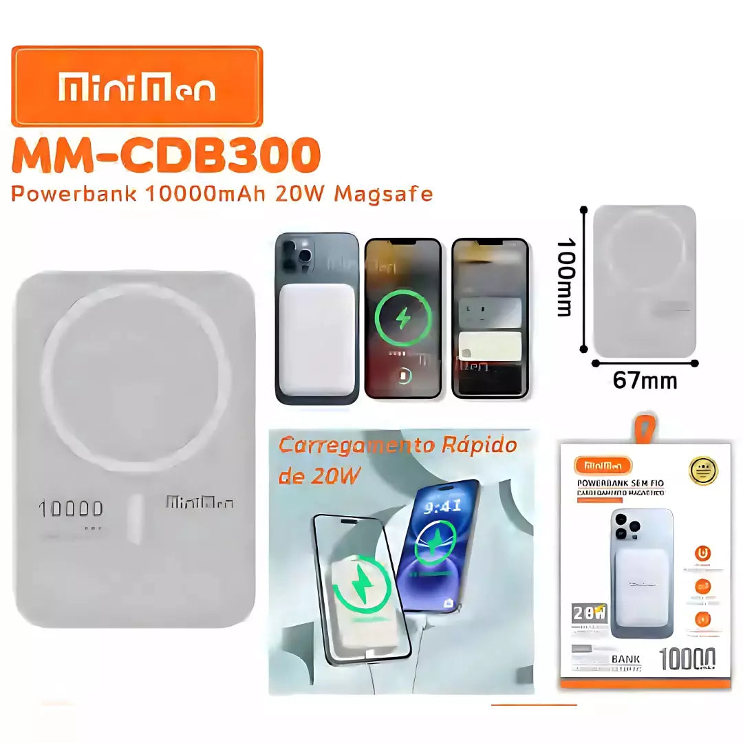 Minimen 20W Turbo: O Power Bank MagSafe de 10.000mAh para Carregar Rápido e Sem Fio