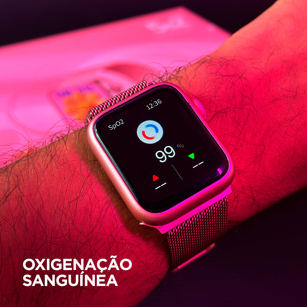 O Kit Mais Completo: Smartwatch X33 Mini com 5 Pulseiras + Fone Bluetooth de Brinde