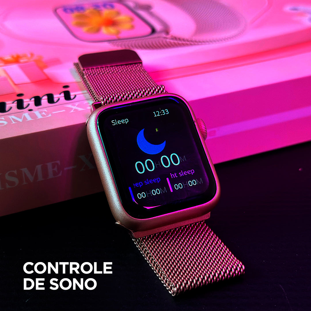 O Kit Mais Completo: Smartwatch X33 Mini com 5 Pulseiras + Fone Bluetooth de Brinde